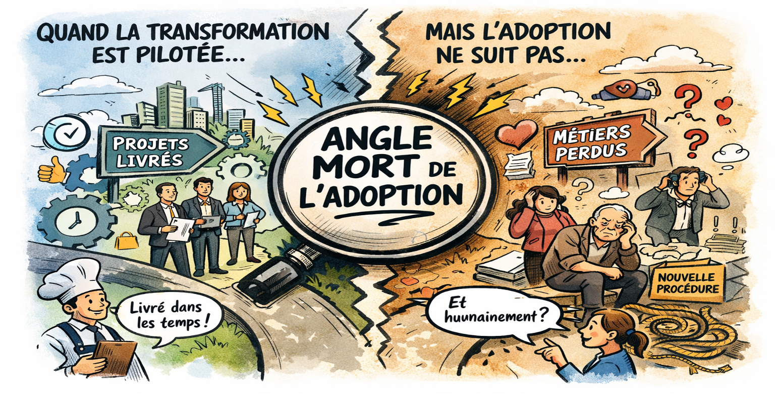 Carnet de terrain : REX - Quand une direction de la transformation se rend compte qu’elle “réussit” ses projets… mais perd ses métiers